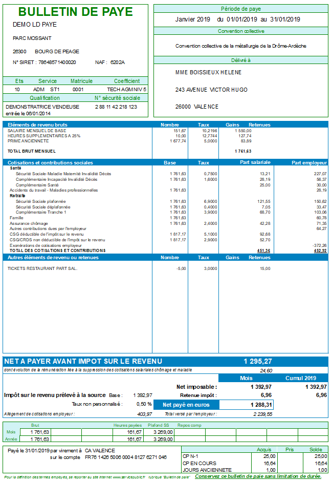 Exemples de bulletins